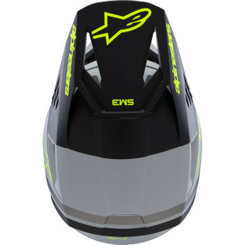 ALPINESTARS Youth SM3 Motorcycle Helmet - Radium - Matte Gray/Black/Yellow Fluo - Large 8301825-9510-YL