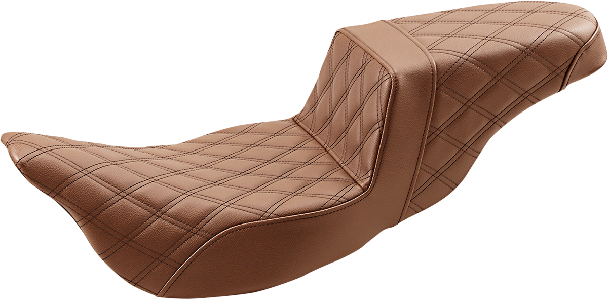 SADDLEMEN Step-Up Seat - Extended Reach - Full Lattice Stitch - Brown - FL '08-'23 808-07B-175BREX