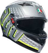 AGV K3 Motorcycle Helmet - Fortify - Gray/Black/Yellow Fluo - Large 2118381004011L