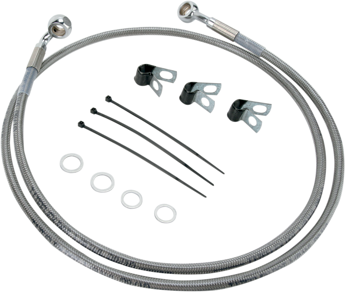 DRAG SPECIALTIES Brake Line - Front - +4" - Stainless Steel 660214-4