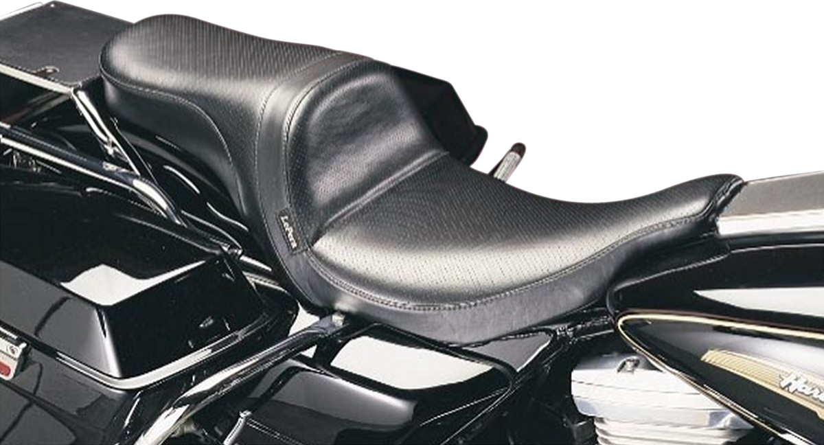 LE PERA Daytona 2-Up Seat - Without Backrest - Smooth - Black - FLH/FLT '02-'07 LH-567