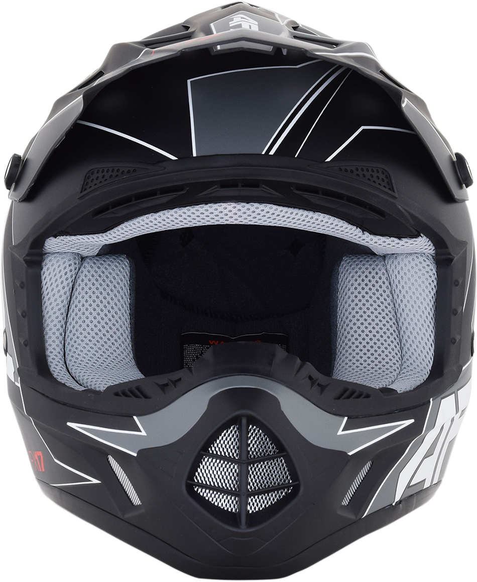 AFX FX-17 Motorcycle Helmet - Aced - Matte Black/White - Large 0110-6491