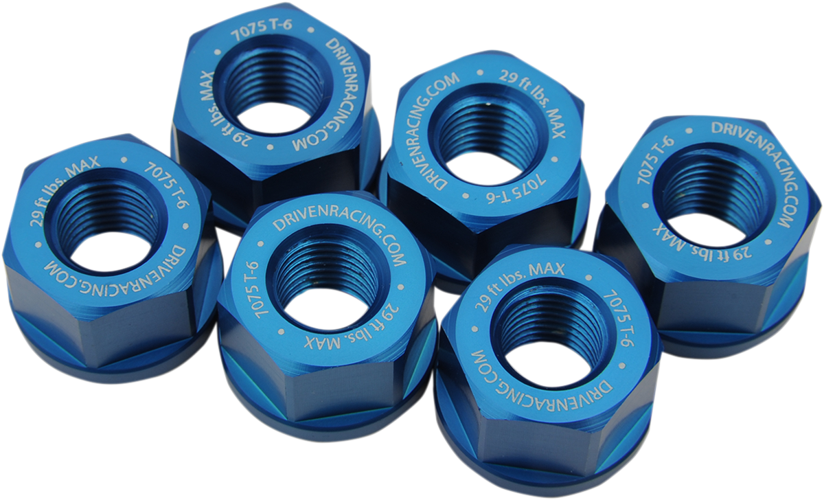 DRIVEN RACING Aluminum Sprocket Nuts - Blue - M10 x 1.25 DSNBL