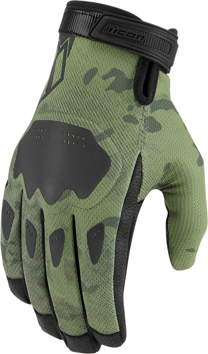 ICON Hooligan™ CE Gloves - Green Camo - Large 3301-4404