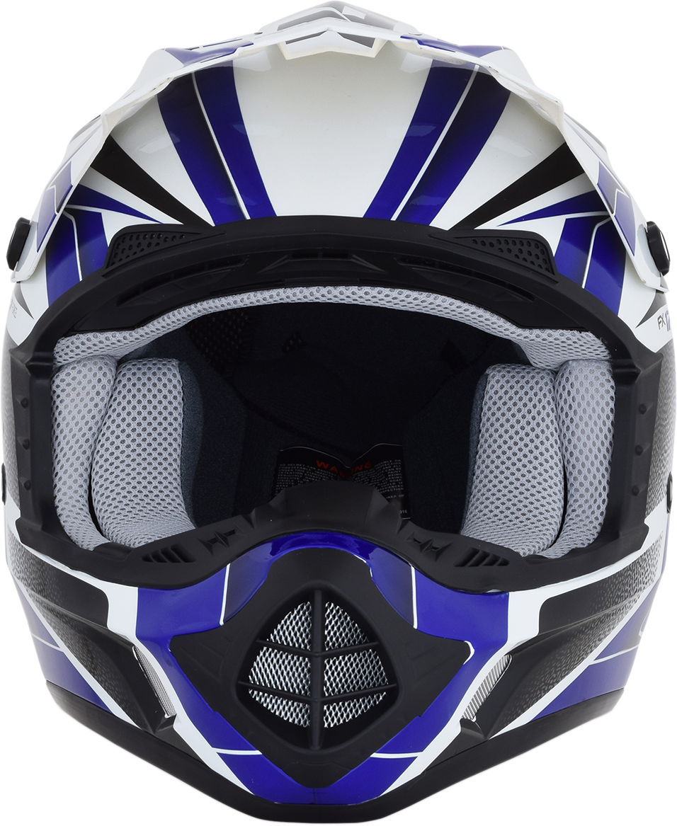 AFX FX-17 Motorcycle Helmet - Force - Pearl White/Blue - XS 0110-5237