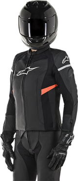 ALPINESTARS Women Stella Kira Leather Jacket - Black/Red - US 8 / EU 44 3112019-1030-44