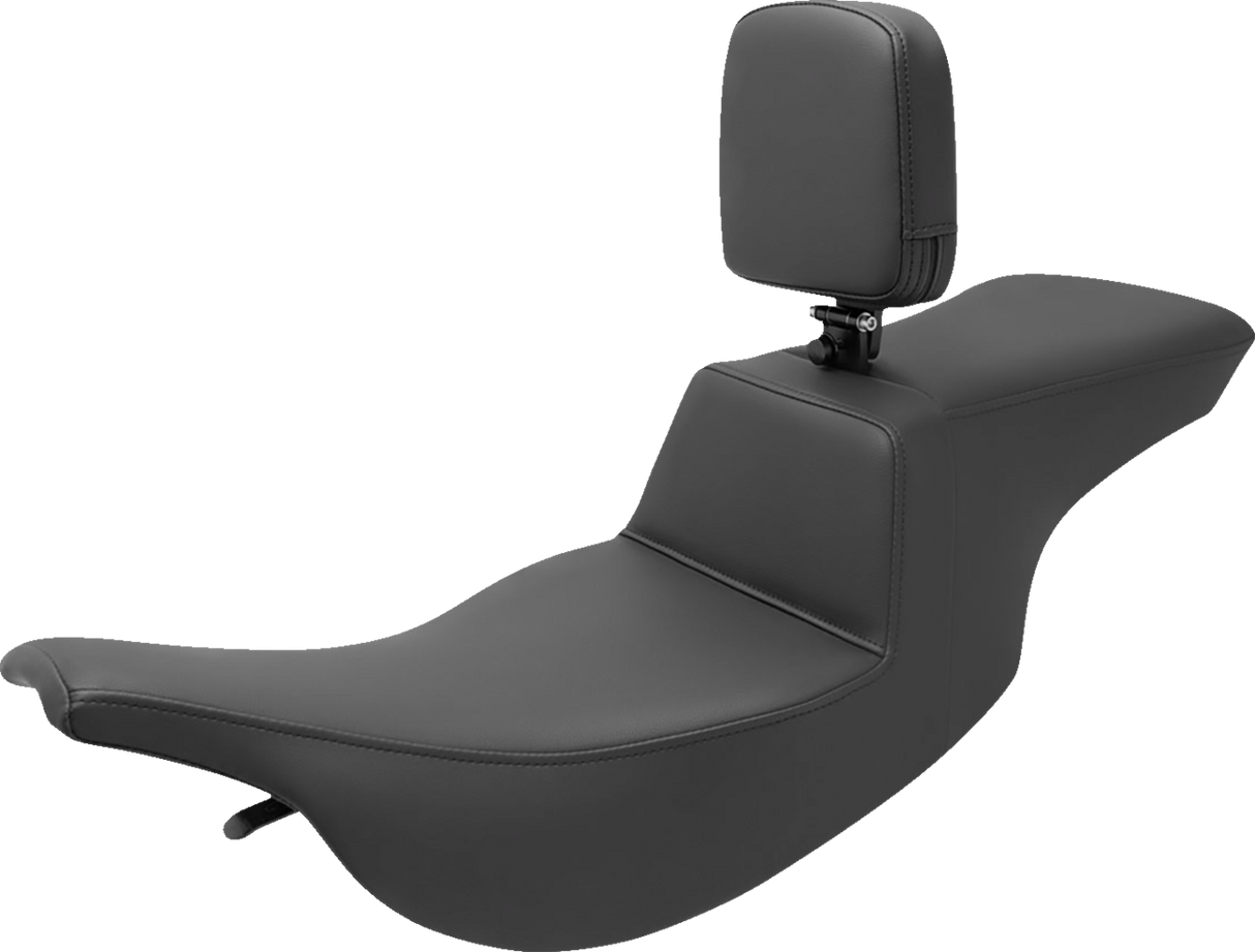 SADDLEMEN Tour Step Up Seat - Rider Backrest - Plain - FL '97-'07 897-07-194BR