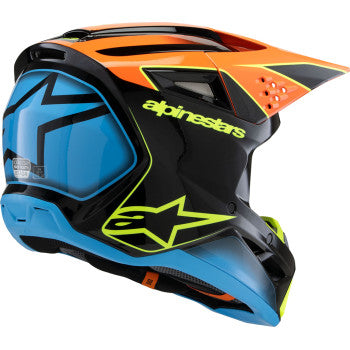 ALPINESTARS Youth SM3 Motorcycle Helmet - Fray - Gloss Black/Orange/Yellow Fluo- Large 8301625-1455-YL