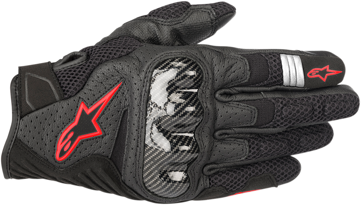 ALPINESTARS SMX-1 Air V2 Gloves - Black/Fluo Red - Small 3570518-1030-S