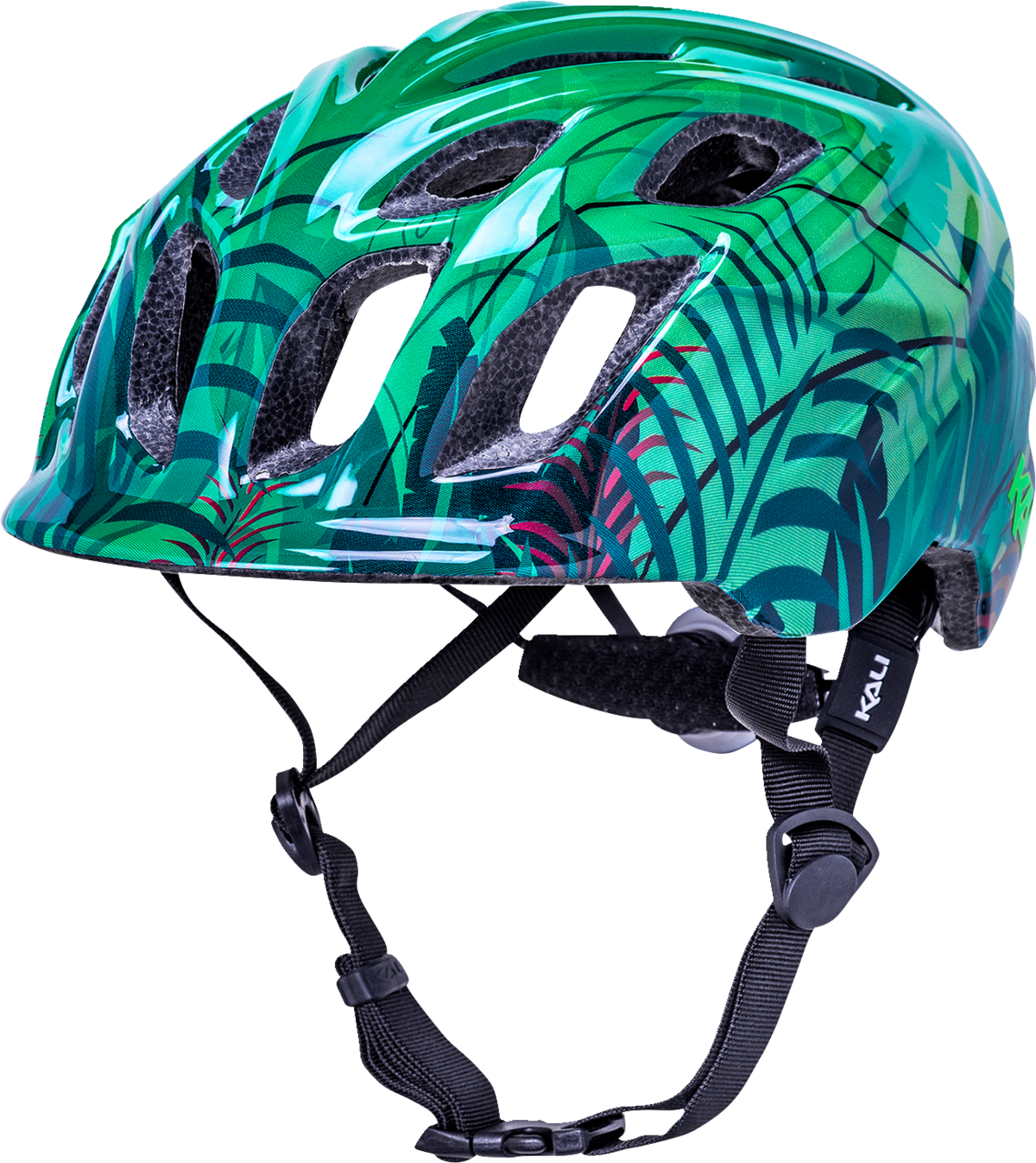 KALI Child Chakra Lighted Bicycle Helmet - Jungle - Gloss Green - XS 0221022214