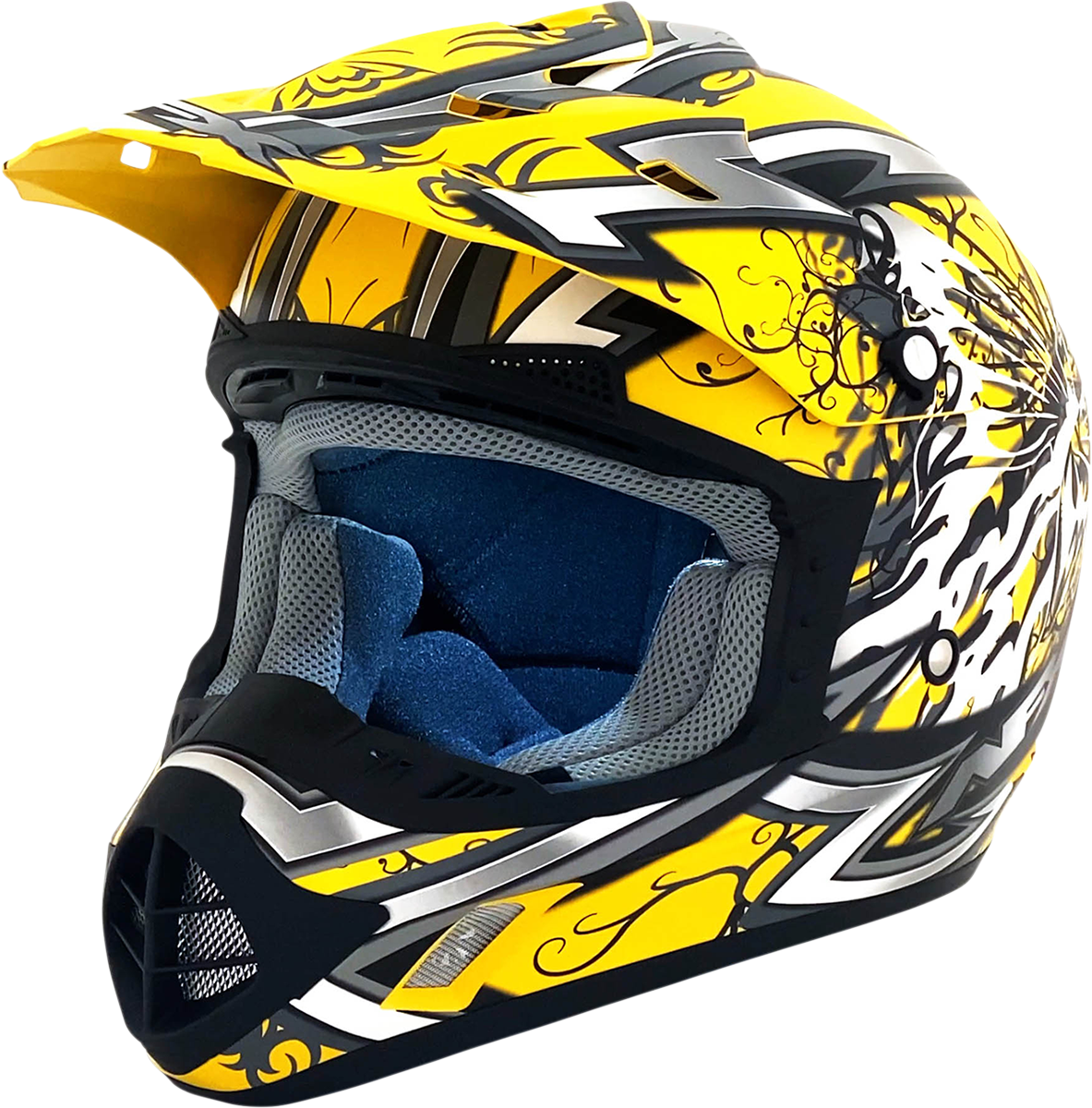 AFX FX-17Y Motorcycle Helmet - Butterfly - Matte Yellow - Small 0111-1393