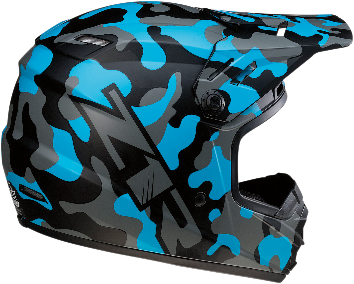 Z1R Youth Rise Motorcycle Helmet - Camo - Blue - Large 0111-1269