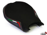 Luimoto Front Seat Cover, Team Italia Edition for Ducati 848 1098 1198 2008-2013, Red Stitching