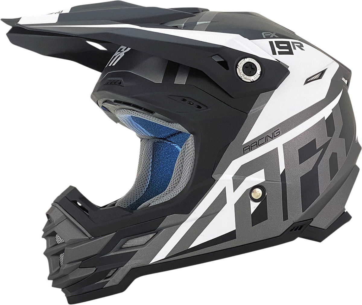 AFX FX-19R Motorcycle Helmet - Racing - Frost Gray - Medium 0110-7074