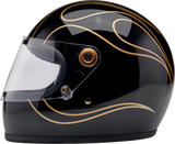 BILTWELL Gringo S Motorcycle Helmet - Gloss Black Flames - Small 1003-567-502