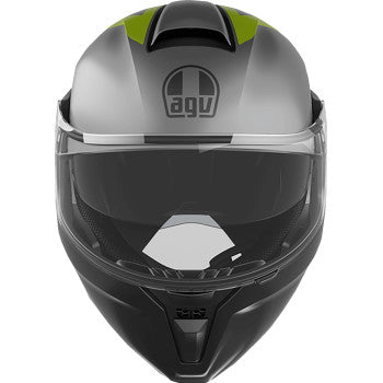 AGV Streetmodular Motorcycle Helmet - Resia - Matte Gray/Black/Yellow Fluo - Large 2118296002007L