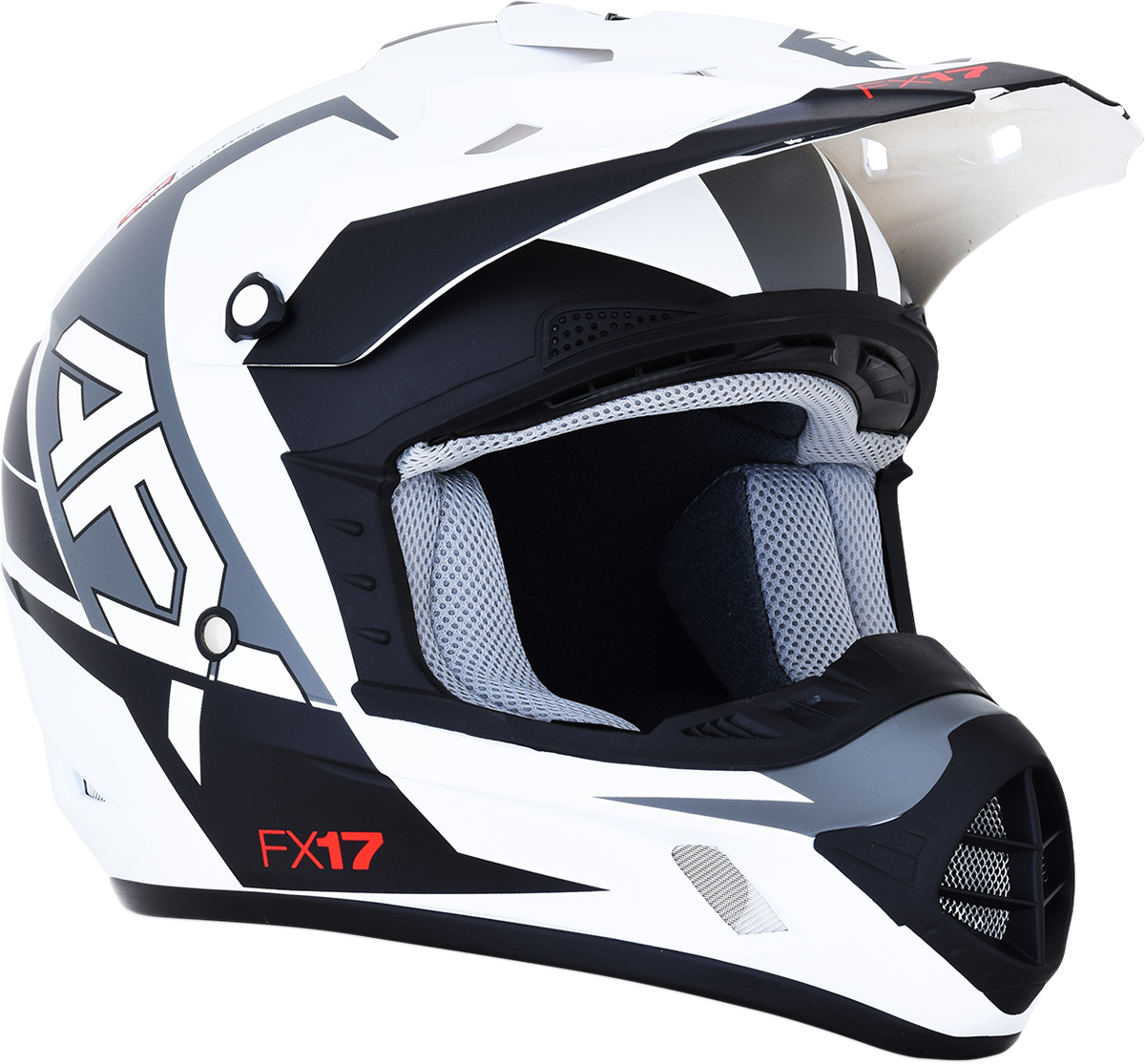 AFX FX-17 Motorcycle Helmet - Aced - Matte White/White - Medium 0110-6495