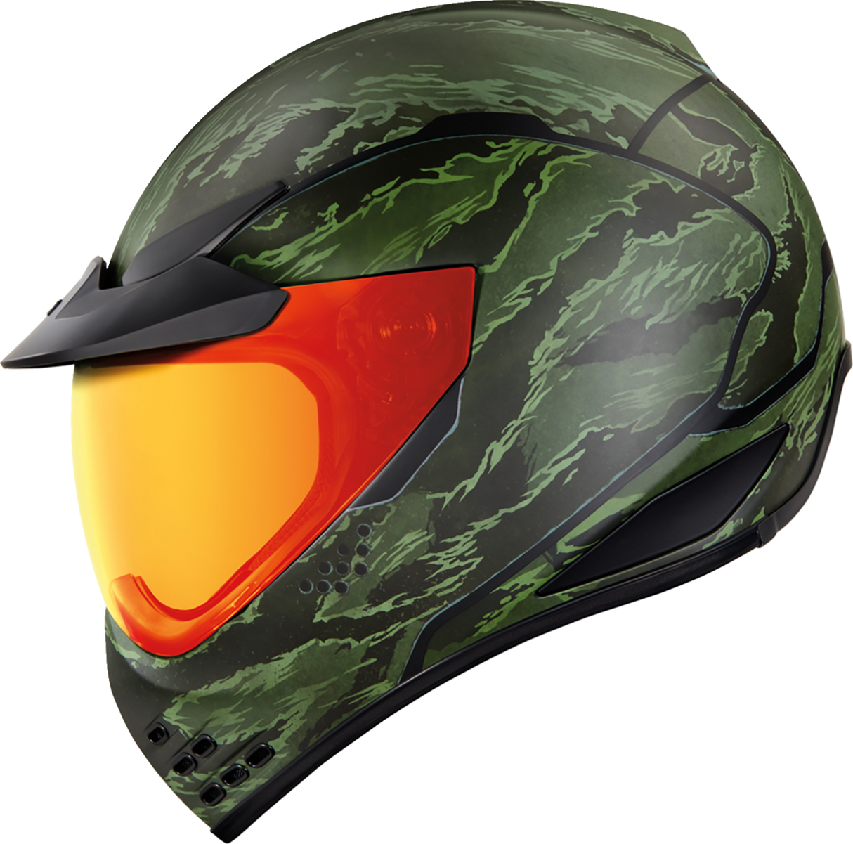 ICON Domain™ Motorcycle Helmet - Tiger's Blood - Green - XS 0101-14923