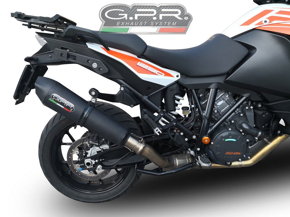 GPR Exhaust System Ktm LC 8 Super Adventure 1290 - S - R - T 2017-2020, GP Evo4 Black Titanium, Slip-on Exhaust Including Removable DB Killer and Link Pipe