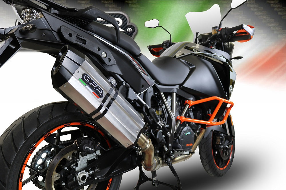 GPR Exhaust System Ktm LC 8 Super Adventure 1290 2015-2016, Sonic Titanium, Slip-on Exhaust Including Removable DB Killer and Link Pipe