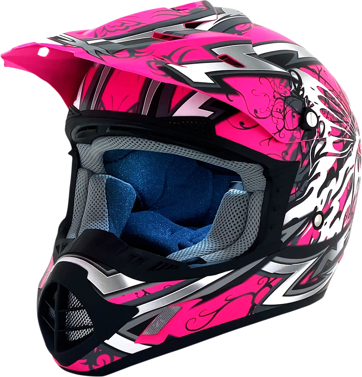 AFX Fx-17y Motorcycle Helmet - Butterfly - Matte Hot Pink - Medium 0111-1379