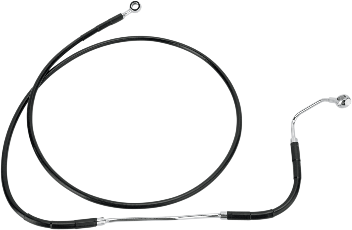 DRAG SPECIALTIES Brake Line - Front - Black - +8" ABS 691182-8BLK