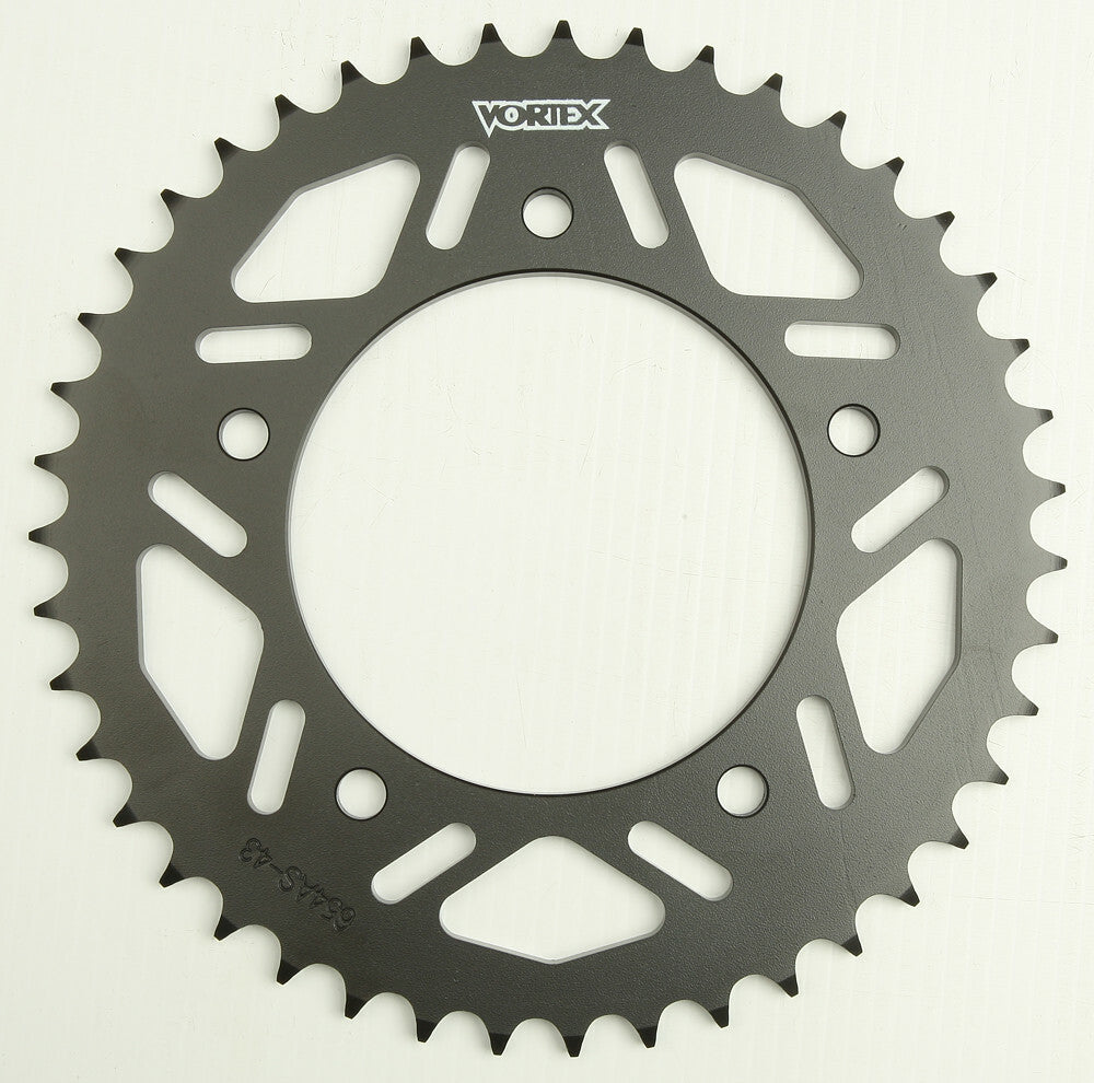 VORTEX Rear Sprocket Steel 43t-520 Black Yam 642AS-43