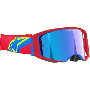 ALPINESTARS Goggles Supertech Goggles - Corp - Red/Blue - ABS Vision - Blue Mirror 5100325-3055