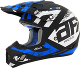 AFX FX-17Y Motorcycle Helmet - Attack - Matte Black/Blue - Medium 0111-1409