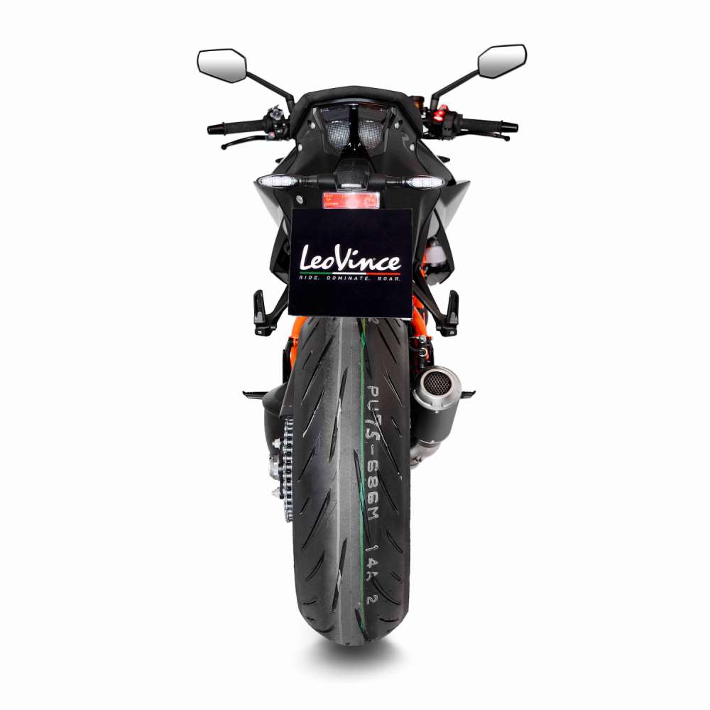 LEOVINCE LV-10 Slip-On Muffler - Black Stainless Steel 1290 Super Duke  2021-2023 15243BU  1811-4127