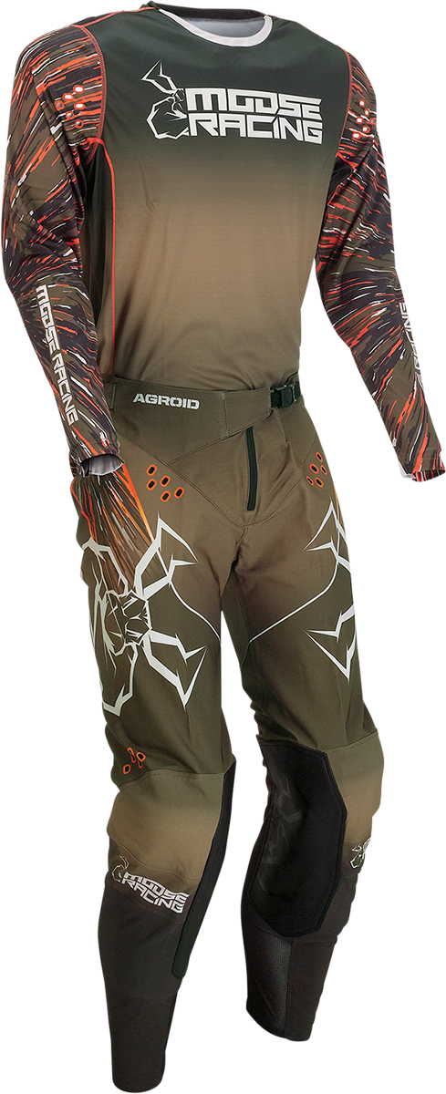 MOOSE RACING Agroid Jersey - Olive/Orange - Medium 2910-6983