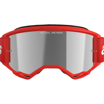 ALPINESTARS Goggles Vision 3 Goggles - Wordmark - Red - Silver Mirror 5103325-3094