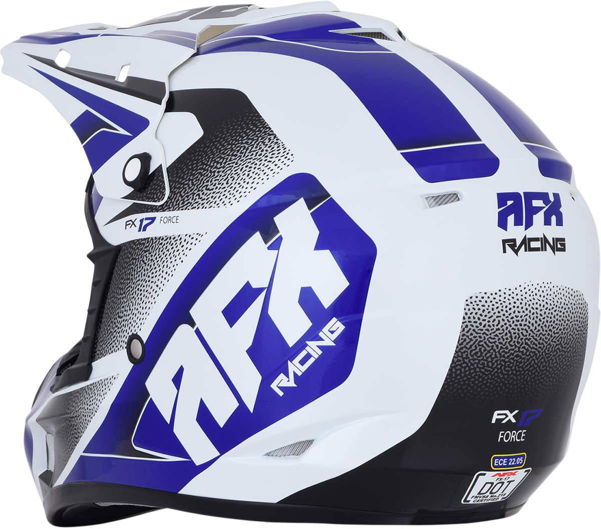 AFX FX-17 Motorcycle Helmet - Force - Pearl White/Blue - XS 0110-5237