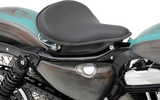 DRAG SPECIALTIES Seat - Spring Solo - Large - Black Solar-Reflective Leather/White Perimeter Stitch 0806-0048