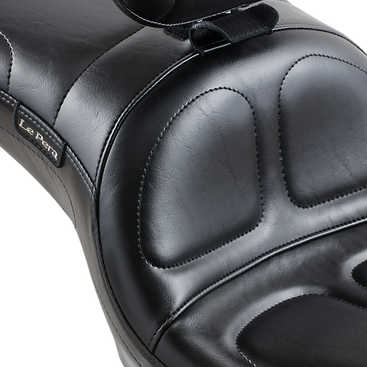 LE PERA Maverick Seat - With Backrest - Stitched - Black - FXD '06-'17 LK-970BR