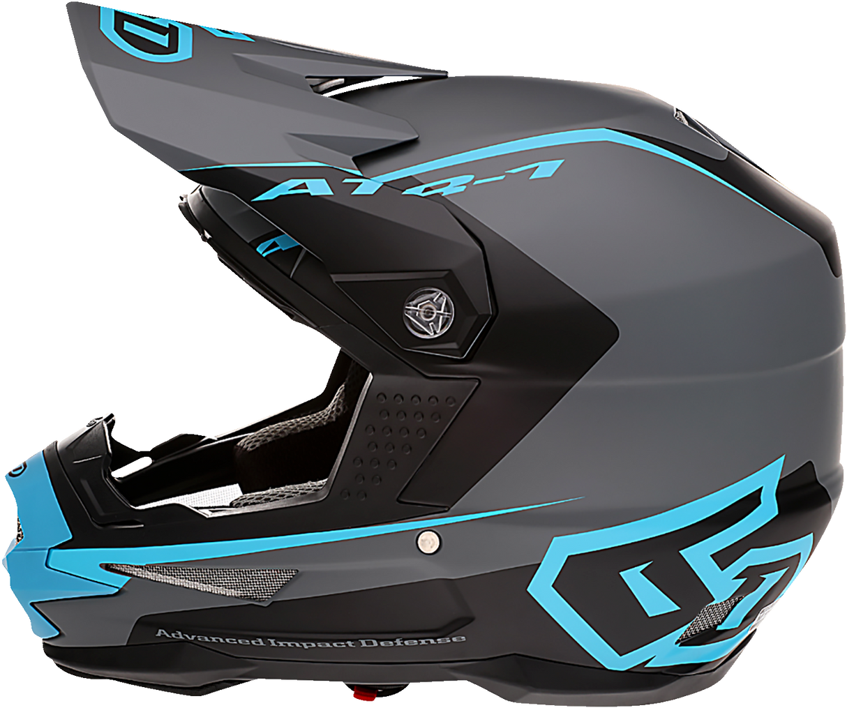 6D ATR-1 Motorcycle Helmet - Stealth - Cyan - Small 10-4625