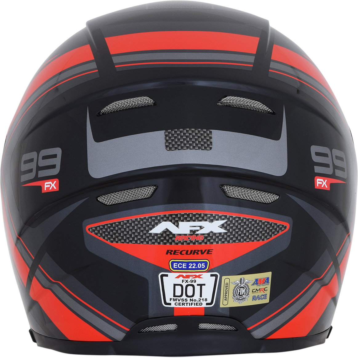 AFX FX-99 Motorcycle Helmet - Recurve - Black/Red - Large 0101-11113