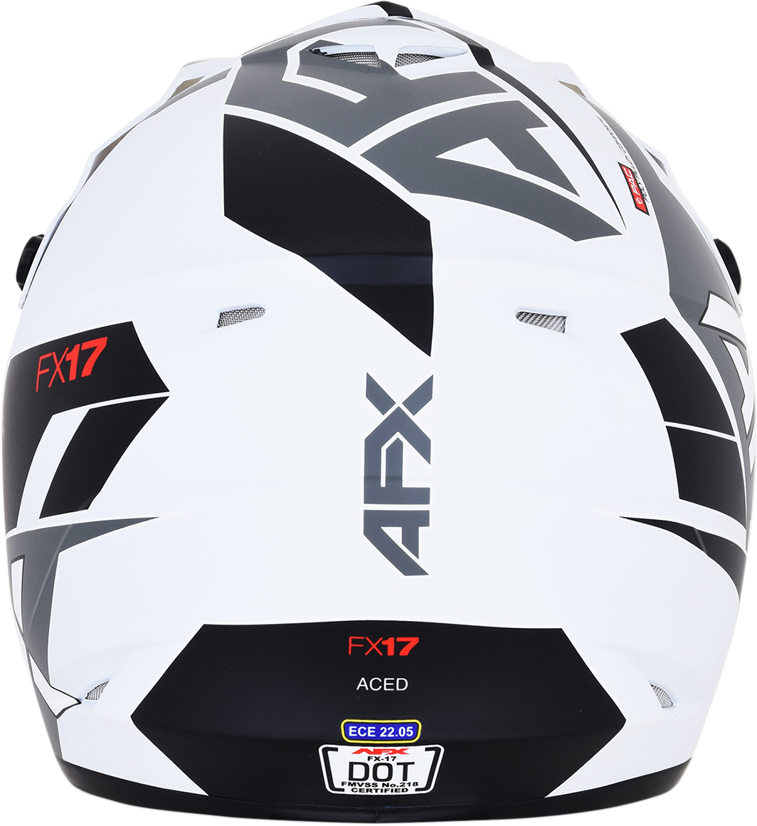 AFX FX-17 Motorcycle Helmet - Aced - Matte White/White - Small 0110-6494