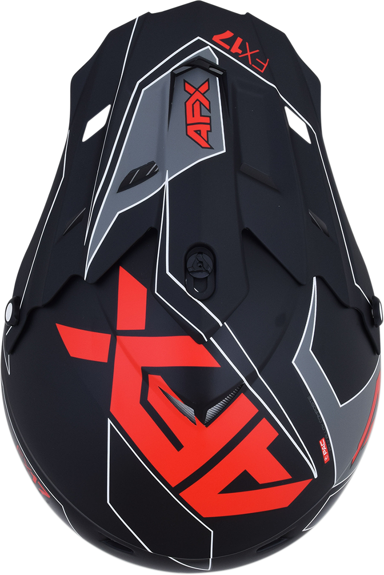 AFX FX-17 Motorcycle Helmet - Aced - Matte Black/Red - Large 0110-6486