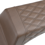 SADDLEMEN Step Up Seat - Front Smooth/Rear Lattice - Brown - Challenger I20-06-173BR