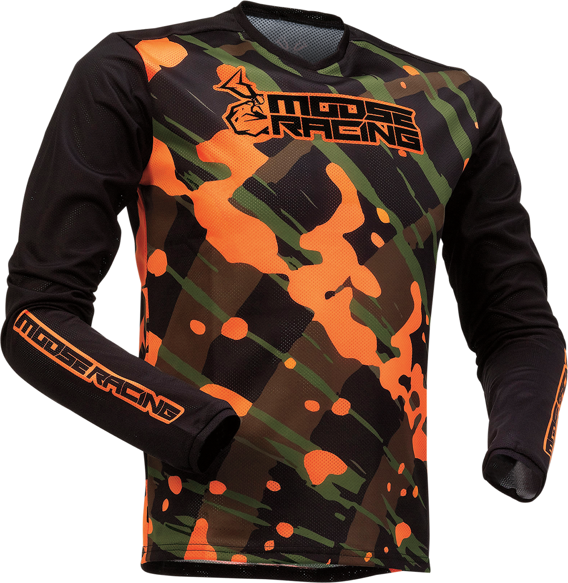 MOOSE RACING Youth Agroid Mesh Jersey - Olive/Orange - XL 2912-2178