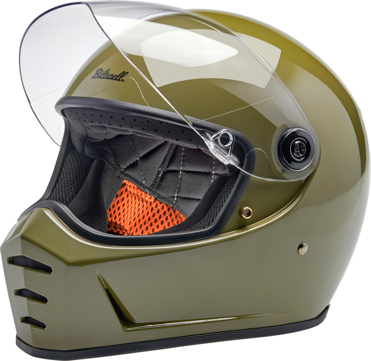 BILTWELL Lane Splitter Helmet - Gloss Olive Green - Medium 1004-154-503