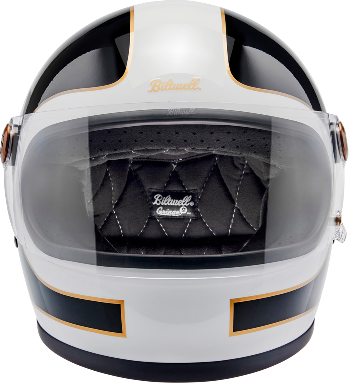 BILTWELL Gringo S Motorcycle Helmet - Gloss White/Black Tracker - 2XL 1003-566-506