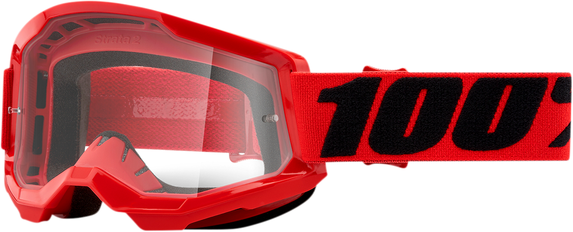 100% Strata 2 Goggles - Red - Clear 50027-00004