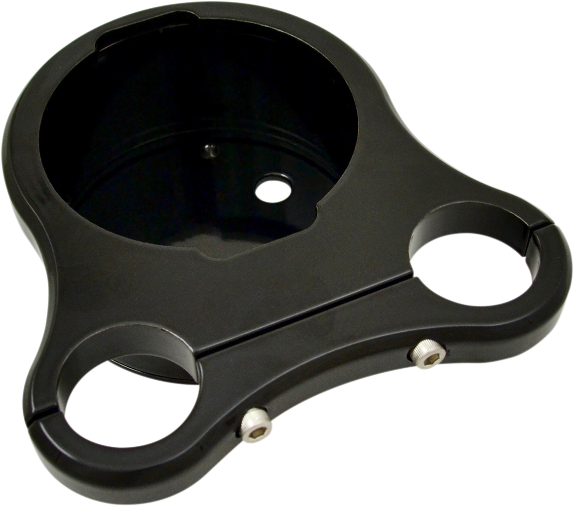 DRAG SPECIALTIES 1.25" T-Bar Single Gauge Mount - Gloss Black - For '00-'20 OEM Style Gauges 2201-0200