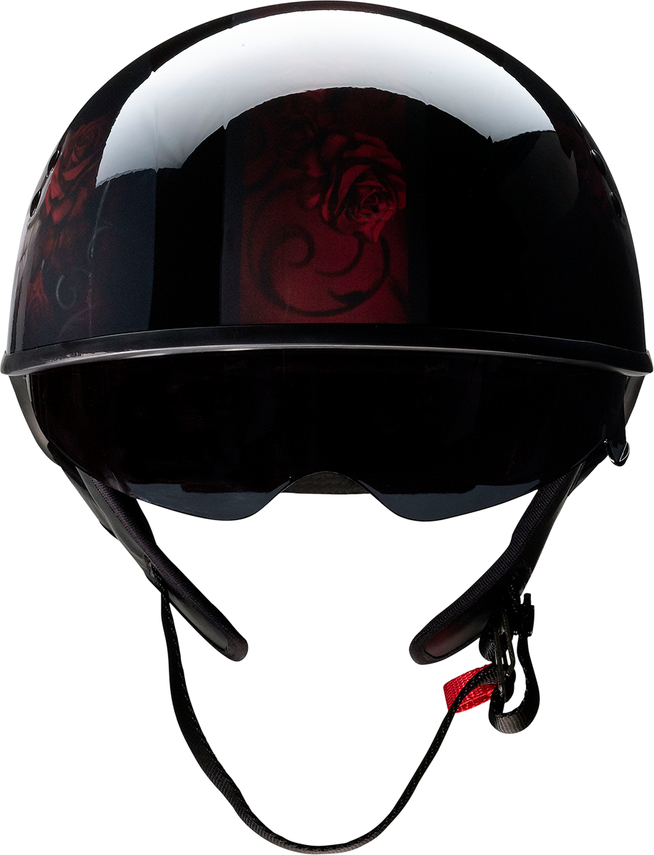 Z1R Vagrant Motorcycle Helmet - Red Catrina - Black/Red - Small 0103-1314