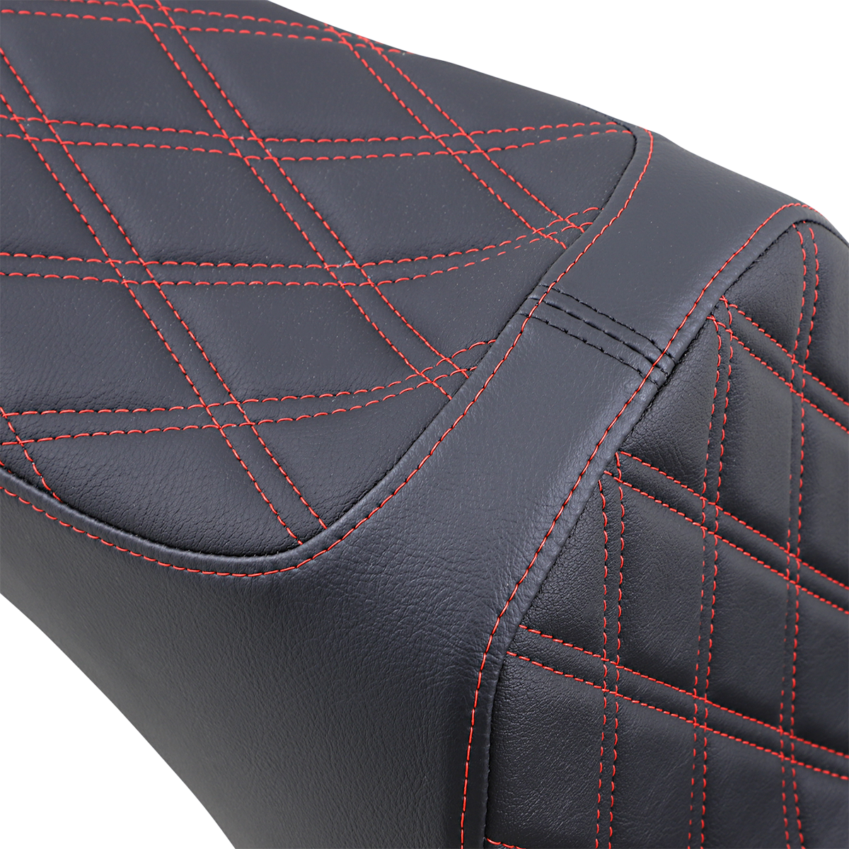 DRAG SPECIALTIES Predator III Seat - Double Diamond - Black w /Red Stitching - Softail '06-'17 8021440