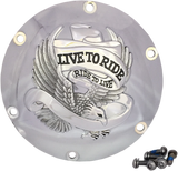 DRAG SPECIALTIES Live to Ride Derby Cover - 6-Hole - Chrome 33-0067CG