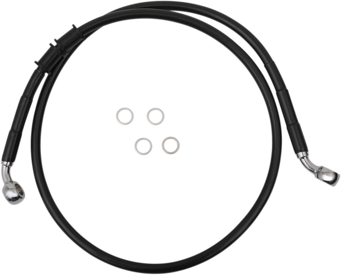 DRAG SPECIALTIES Brake Line - Front - +6" - Black - XL 614760-6BLK