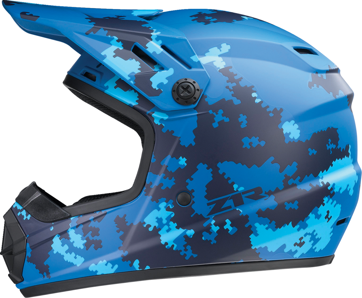 Z1R Youth Rise Motorcycle Helmet - Digi Camo - Blue - Medium 0111-1464